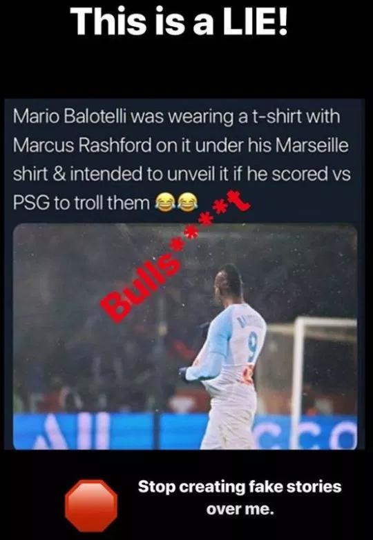 Bantahan Mario Balotelli lewat Instagram Story Copyright: Instagram/Mb459