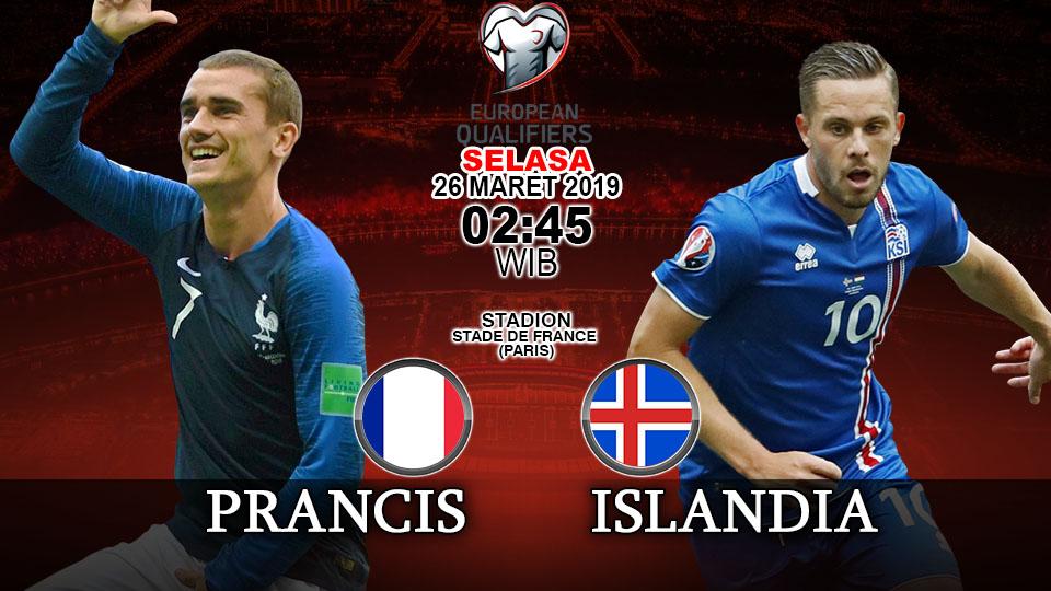 Prediksi pertandingan kualifikasi kejuaraan eropa Prancis vs Islandia.