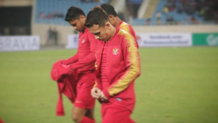 Egy Maulana Vikri dan kawan-kawanya tertunduk lesu usai laga. - INDOSPORT