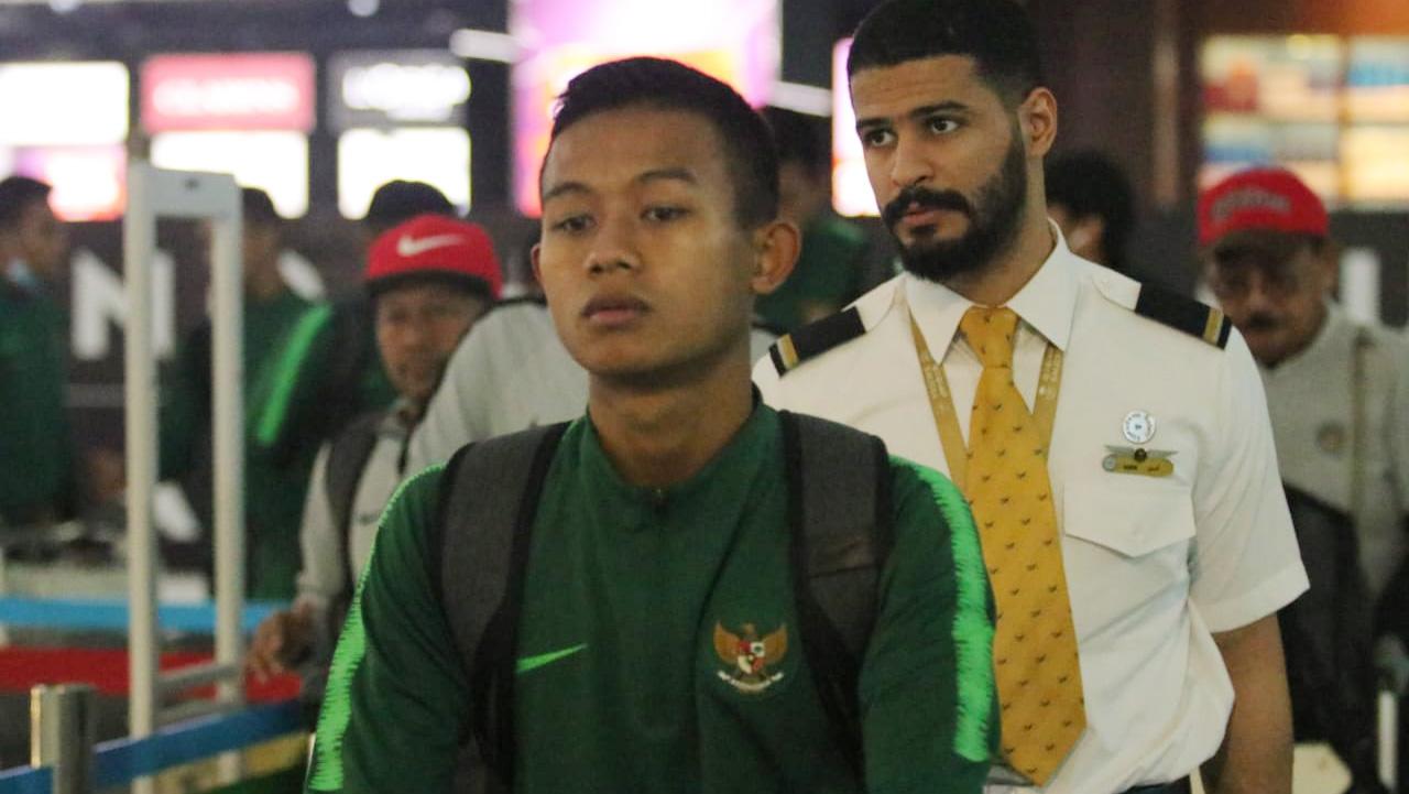 Sani Rizki Fauzi pemain Timnas U-23 tiba di Indonesia. Copyright: Bandung Saputra/PSSI