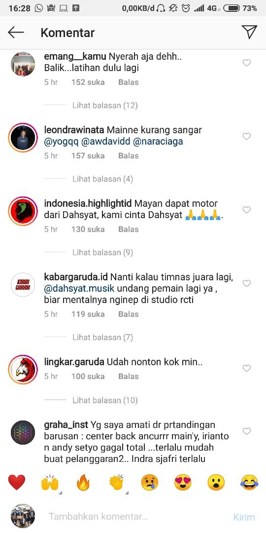 Cacian netizen di kolom komentar Instagram PSSI Copyright: Instagram/PSSI