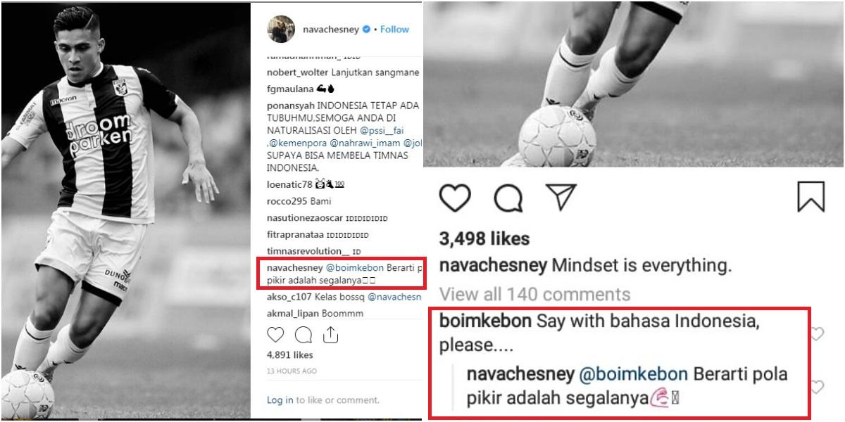 Komentar Navarone Foor menggunakan Bahasa Indonesia Copyright: Instagram