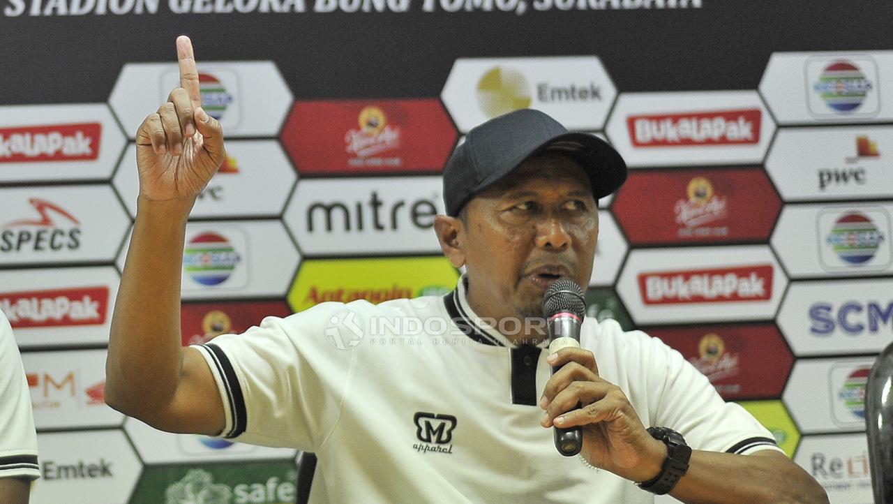 Rahmad Darmawan saat konfrensi pers, Jumat (29/3/19). Copyright: Fitra Herdian/Football265.com