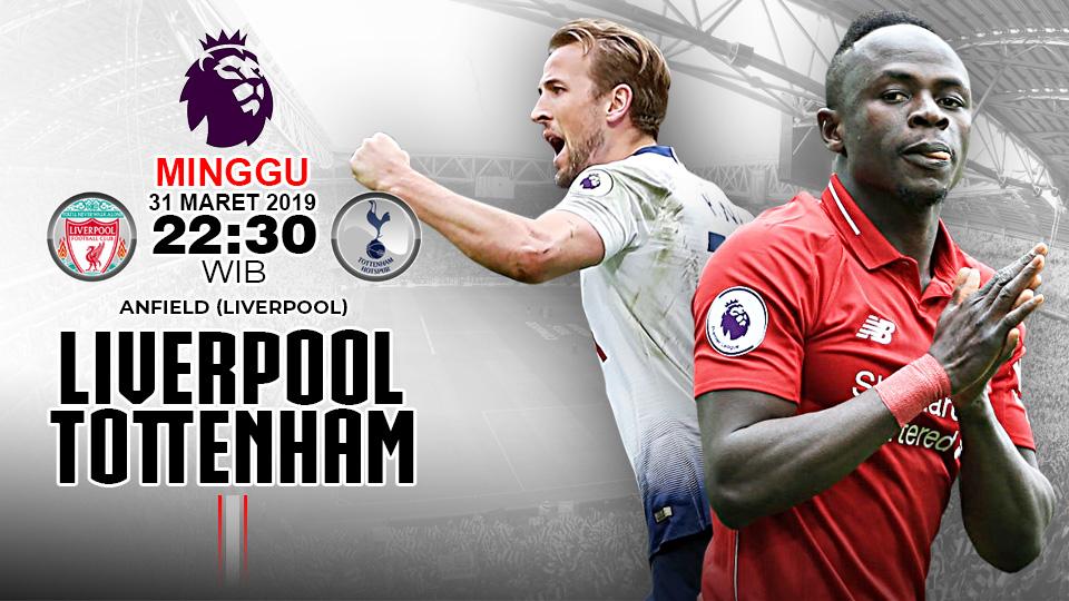 Pertandingan Liverpool vs Tottenham.