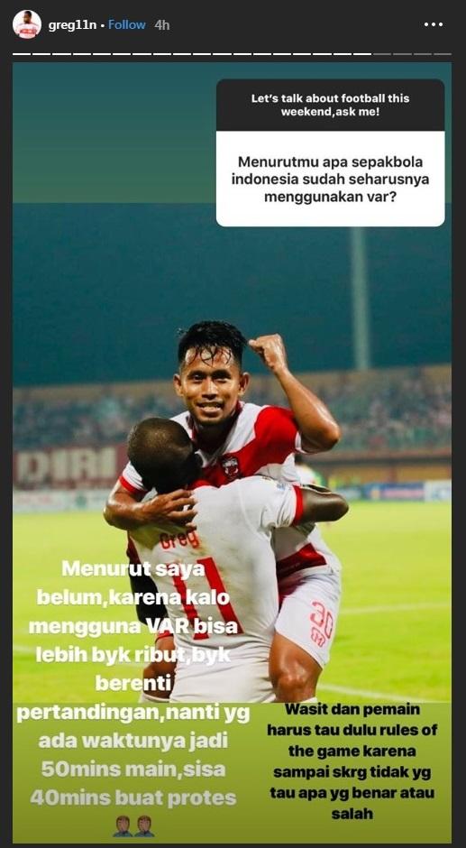 Pernyataan Greg Nwokolo soal var. Copyright: www.instagram.com/greg11n/