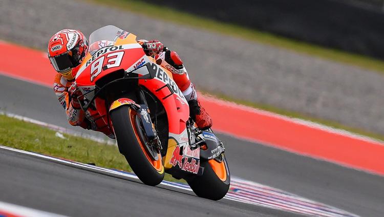 Pembalap Repsol Honda Marc Marquez di MotoGP Argentina 2019, Senin (01/04/19) dini hari. Copyright: Twitter/@Formula1_MotoGP