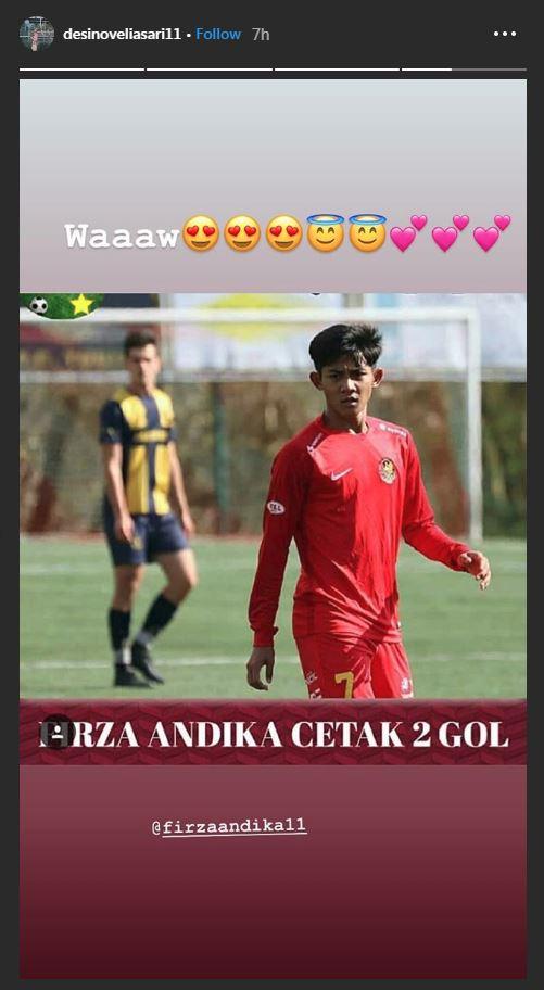 Desi Novelia mengucapkan selamat ke Firza Andika Copyright: https://www.instagram.com/desinoveliasari11/