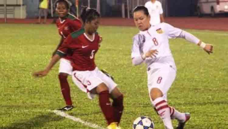 Timnas Putri Indonesia saat melawan Myanmar pada laga Piala AFF U-15. - INDOSPORT