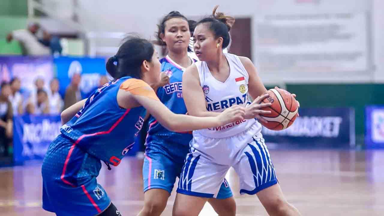 Laga Merpati Bali vs GMC Cirebon pada seri III Srikandi Cup./Humas Srikandi Cup