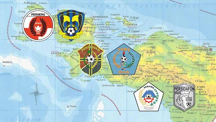 Klub-klub asal Papua yang berkiprah di berbagai kasta kompetisi Liga Indonesia. - INDOSPORT