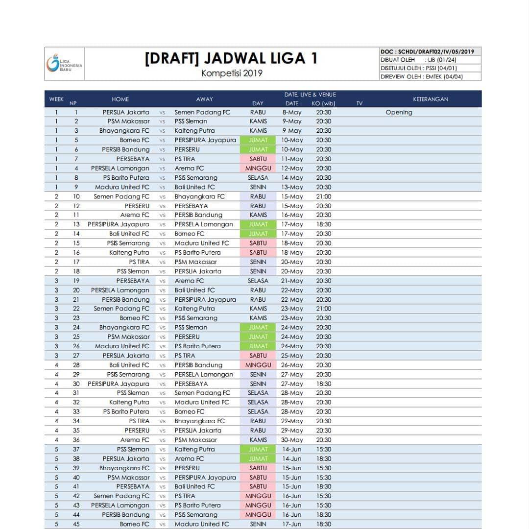 Jadwal Liga 1