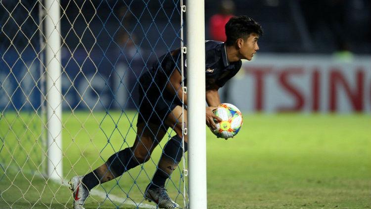 Suphanat Muenta mencetak gol ke gawang Beijing Guoan di ajang Liga Champions Asia, Selasa (09/04/19).