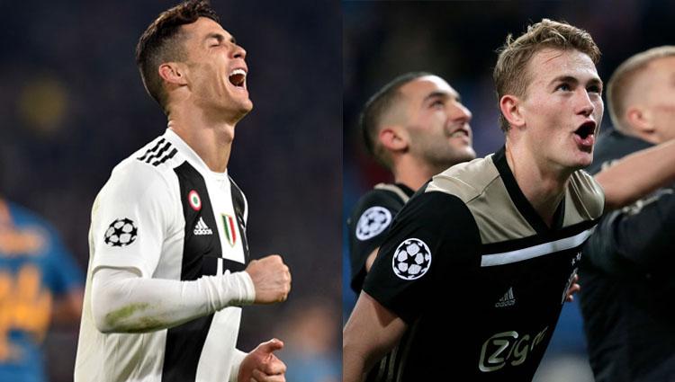 Perbandingan antara Cristiano Ronaldo vs Matthijs de Ligt(10/4/2019). Copyright: INDOSPORT/Yooan Rizky Syahputra