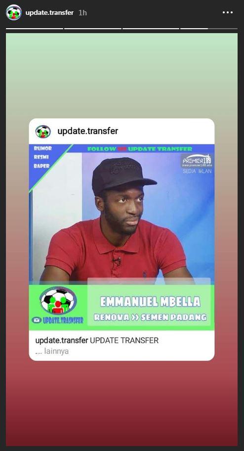 Emmanuel Mbella, pemain yang santer dikaitkan dengan Semen Padang Copyright: https://www.instagram.com/update.transfer/