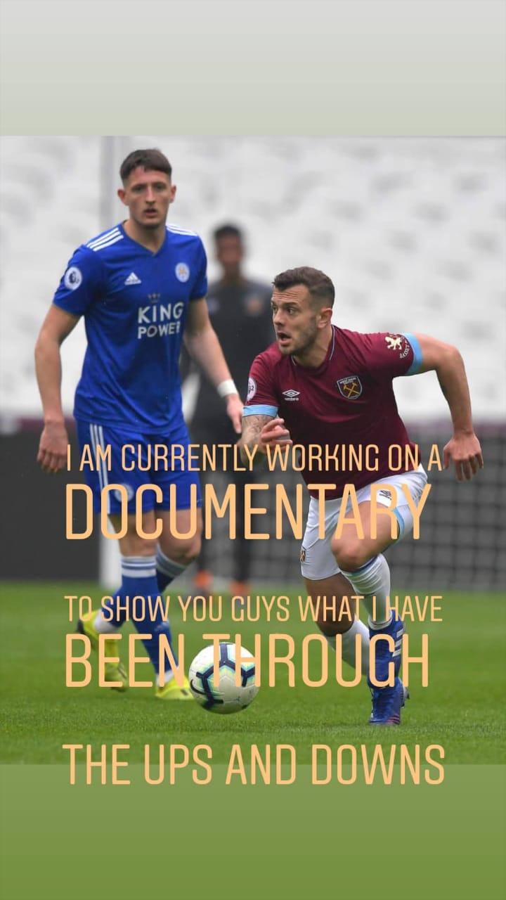 Jack Wilshere menegaskan sedang dalam proyek pembuatan film dokumenter. Copyright: instagram.com/stories/jackwilshere/