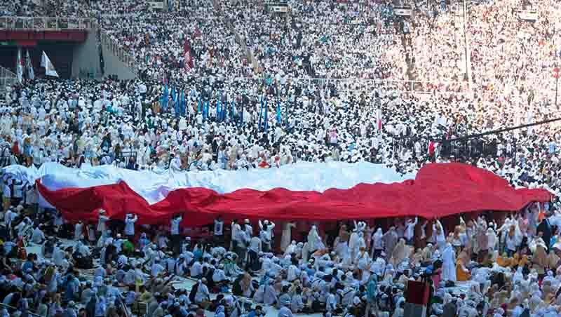 Kampanye Akbar calon Presiden Indonesia Prabowo Subianto di Stadion Nasional GBK (7/4/19). Foto: Adriana Adie/NurPhoto via Getty Images - INDOSPORT