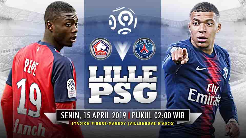 Pertandingan Lille OSC vs Paris Saint-Germain. Grafis:Tim/Indosport.com