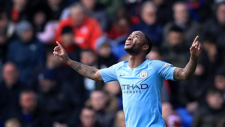 Winger Manchester City, Raheem Sterling, kabarnya akan menjalin kerja sama dengan Nike melalui Air Jordan. Marc Atkins/Getty Images.