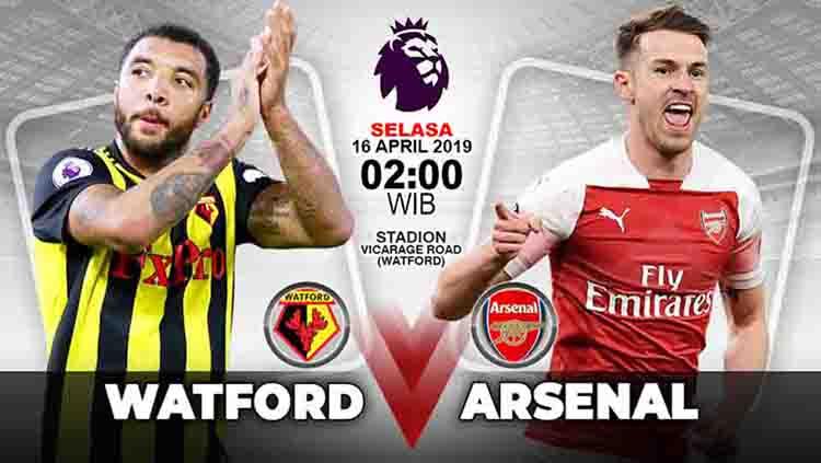 Pertandingan Watford vs Arsenal. Grafis:Tim/Indosport.com