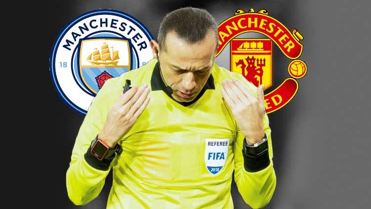 Cuneyt Cakir, wasit yang kini dibenci dua klub kota Manchester. TF-Images/Getty Images