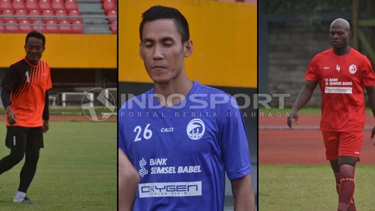 3 Pemain Senior Sriwijaya FC, Ferdiansyah, Ambrizal, dan Bruno Casimir. (Muhammad Effendi/INDOSPORT) Copyright: Muhammad Effendi/INDOSPORT