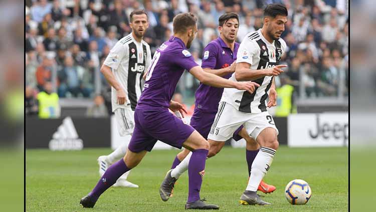 Duel pemain Juventus vs Fiorentina di Serie A Italia 2018-19 pekan ke-33.