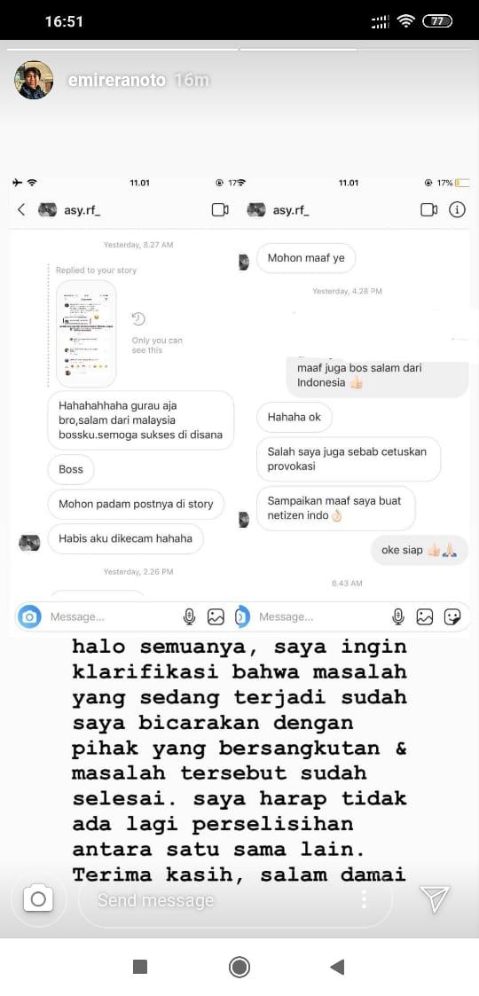 Pemain muda Indonesia di Italia, Emir Reranoto, mengklarifikasi soal keriuhan di dunia maya soal Indonesia-Malaysia terkait dirinya. Copyright: Instagram.com/emireranoto