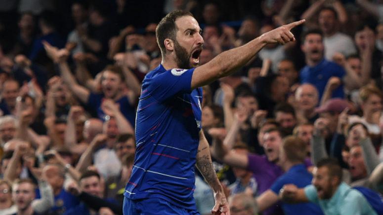 Perayaan gol Gonzalo Higuain, Selasa (23/04/19), Harriet Lander/Copa/Getty Images.