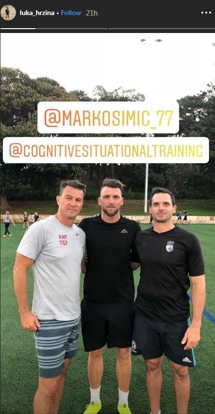Striker asing Persija Jakarta, Marko Simic, berlatih di Australia bersama Luka Hrzina, pelatih berlisensi UEFA Pro Copyright: Instagram/@luka_hrzina
