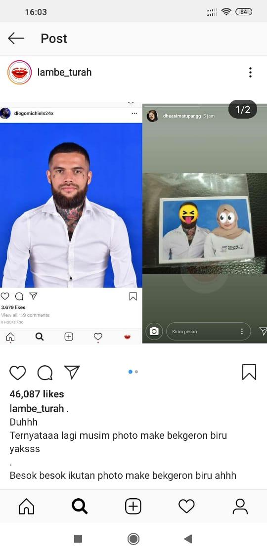 Diego Michiels dikabarkan telah melamar seorang wanita. Copyright: instagram.com/lambe_turah/