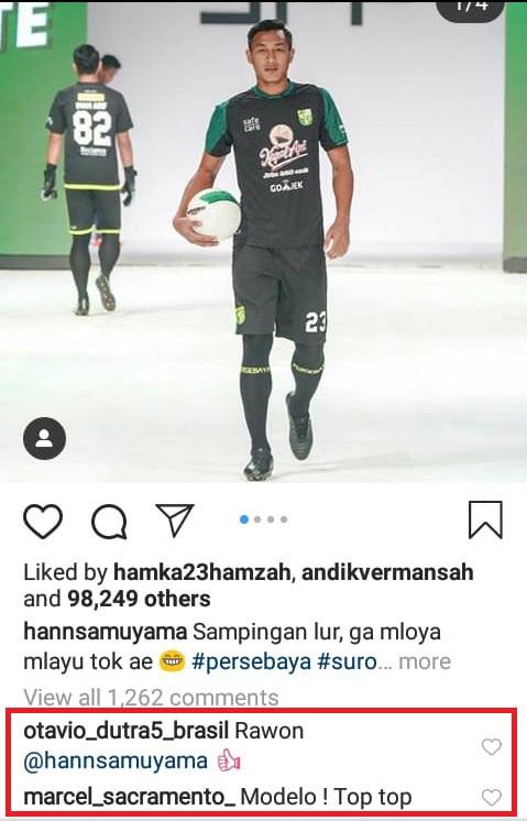 Unggahan Hansamu Yama di komentari Marcel Sacramento Copyright: instagram.com/hannsamuyama