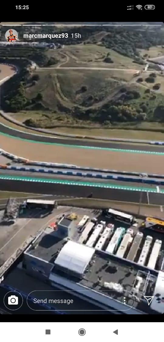 Penampakan Sirkuit Jerez dari atas yang diambil Marc Marquez. Copyright: Instagram.com/marcmarquez