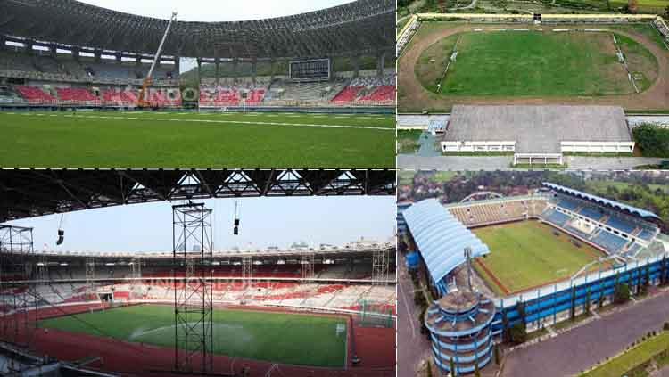 Stadion Papua Bangkit, Stadion Gelora Bung Karno, Stadion Maguwoharjo dan Stadion Gawalise Palu