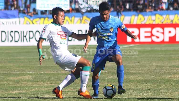 Slamet Budiyono saat masih berseragam PSS Sleman melawan PSIM Yogyakarta dalam laga Liga 2 musim lalu