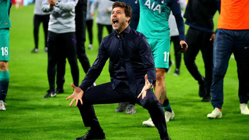 Ekspresi Kegemibaraan Mauricio Pochettino usai bawa Tottenham lolos final Liga Champions, Kamis (09/05/18), Copyright: Chris Brunskill/Fantasista/Getty Images