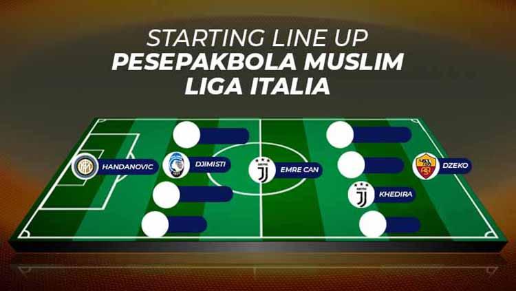 Starting line up pesepakbola muslim Liga Italia. Grafis: Tim/Indosport.com - INDOSPORT
