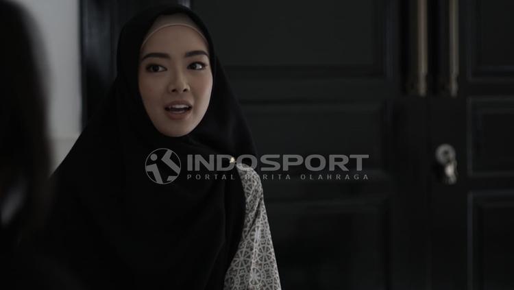 Lindswell Kwok, mantan atlet wushu Indonesia di kediamannya.