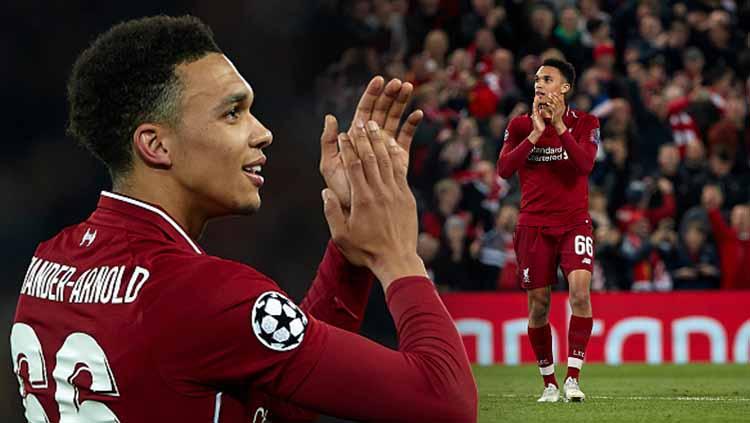 Trent Alexander-Arnold pada laga melawan Barcelona di Anfield 07/05/19. Quality Sport Images/Getty Images