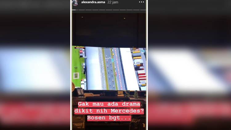 Alexandra Asma, mantan pembalap Indonesia yang mengomentari ajang balap F1 2019 melalui instastory-nya. Copyright: INSTAGRAM ALEXANDRA ASMA