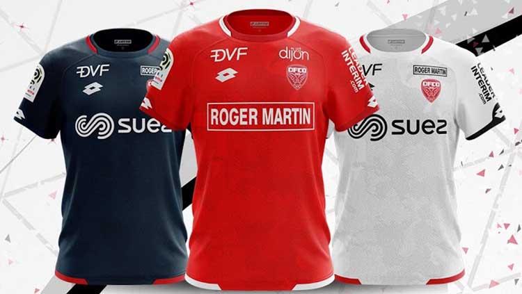 Jersey klub Prancis, Dijon FC musim 2018/19. Copyright: footyheadlines