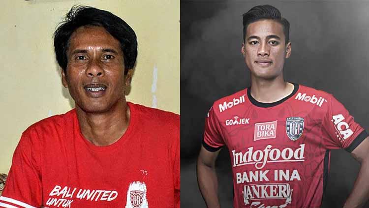 Kolaborasi ayah-anak, Made Pasek Andhika dan Made Andhika di Bali United. Foto: superball.bolasport/bali united Copyright: superball/bolasport/bali united