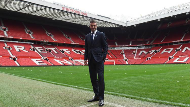 David Beckham Berada di Markas Manchester United. (PAUL ELLIS-AFP-Getty Images)
