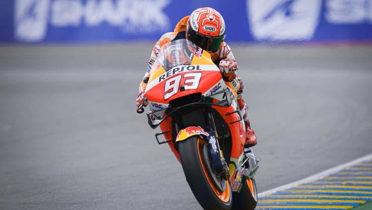 Marc Marquez berhasil menjadi yang pembalap tercepat dalam balapan utama MotoGP Prancis 2019, Minggu (20/05/19). - INDOSPORT