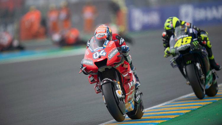 Andrea Dovizioso saat memimpin balapan MotoGP Prancis di Sirkuit Le Mans, Minggu (19/05/19). Copyright: Mirco Lazzari gp/Getty Images