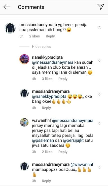 Kolom komentar Instagram Ryan D