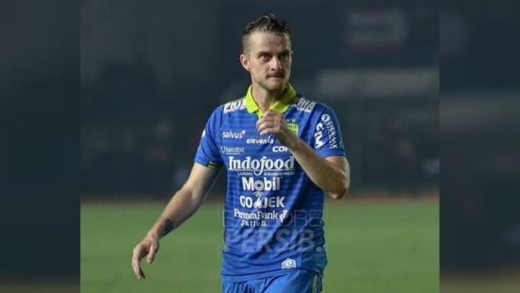 Rene Mihelic ketika jalani debut bersama Persib Bandung