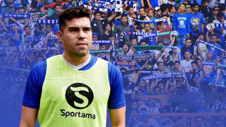 Fabiano Beltrame dengan background Bobotoh Copyright: Persib/vikingpersib.co.id/Eli Suhaeli/INDOSPORT