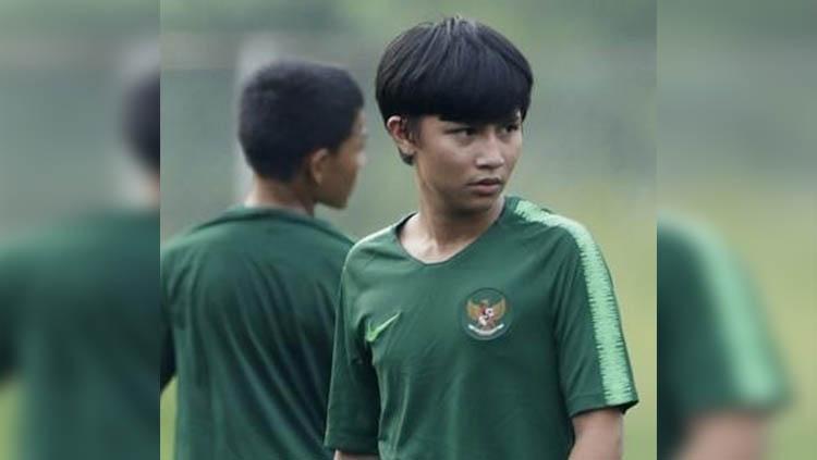 Tristan Alif Naufal saat mengikuti seleksi Timnas Indonesia U-16.
