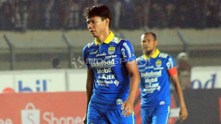 Pemain belakang Persib Bandung, Achmad Jufriyanto saat pertandingan perdana Liga 1 2019 menghadapi Persipura di Stadion Si Jalak Harupat, Kabupaten Bandung, Sabtu (18/05/2019). Foto: Arif Rahman/INDOSPORT - INDOSPORT
