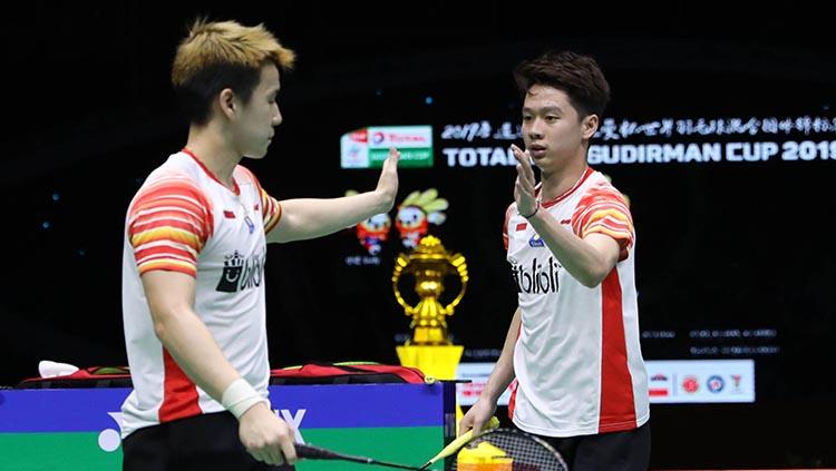 Marcus Gideon (kiri) & Kevin Sanjaya (kanan)